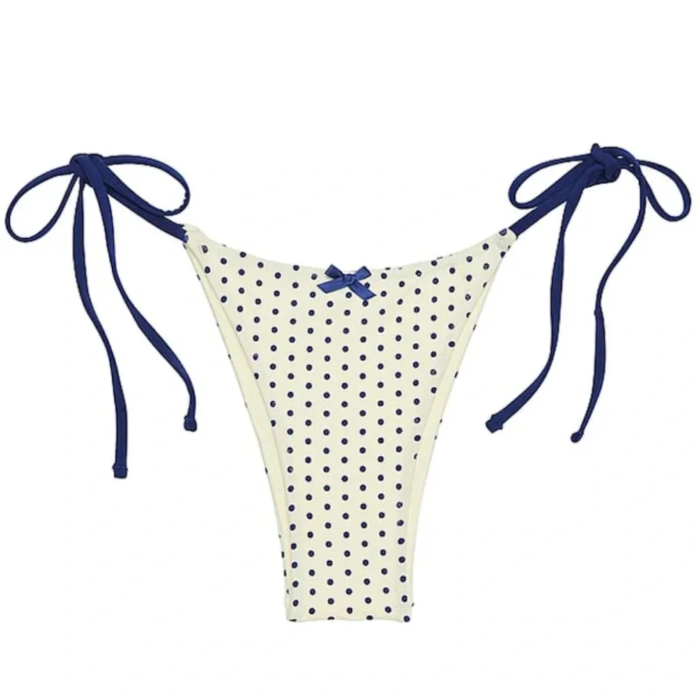 NWT Frankie’s Bikinis XXL Rosemary Bikini Bottom Polka Dot Side Ties Bows